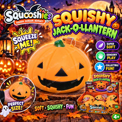 Large Squooshies Squishy Jack-O'-Lantern – Halloween Pumpkin Sensory Toy