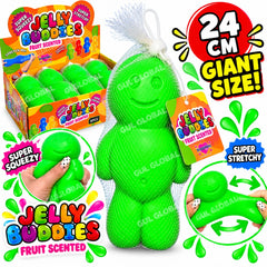 Giant Jelly Buddies 24cm – Super Squeezy & Stretchy Fruit Scented Sensory Toy