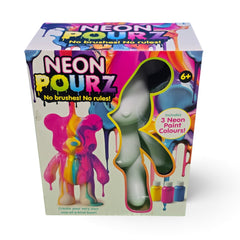 Neon Pourz DIY Marble Bear Paint Pouring Craft Kit – 3 Neon Colours