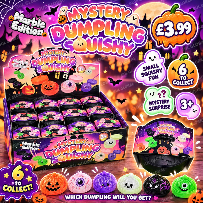 Mystery Halloween Dumpling Squishy – Marble Edition – 6 to Collect