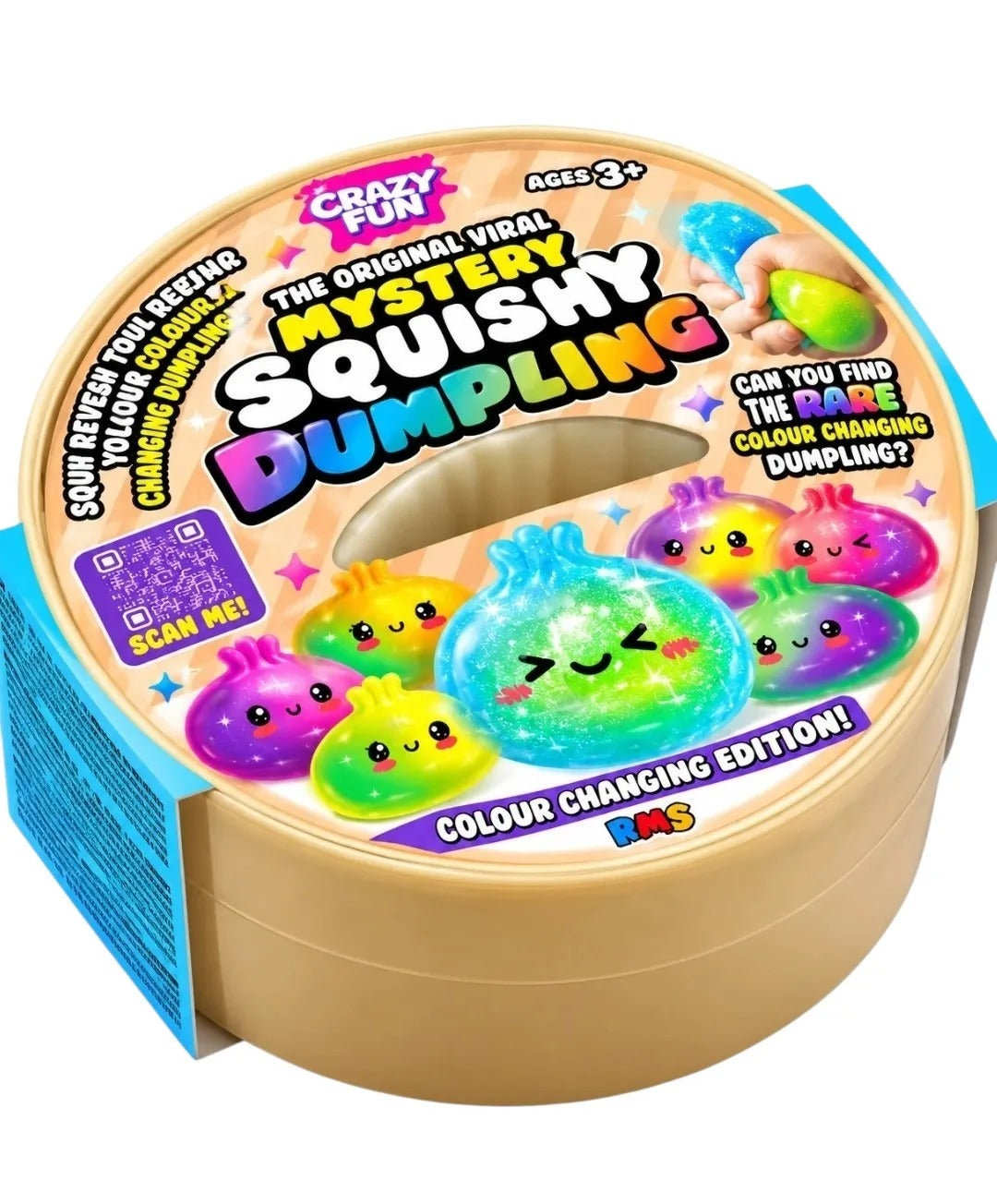 RMS Crazy Fun Mystery Squishy Dumpling – Colour Changing Sensory Toy | 7 to Collect