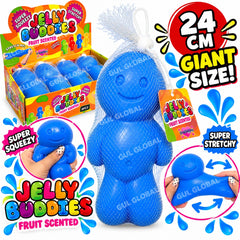 Giant Jelly Buddies 24cm – Super Squeezy & Stretchy Fruit Scented Sensory Toy