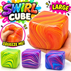 Large Swirl Cube – 8cm Squishy Sensory Toy