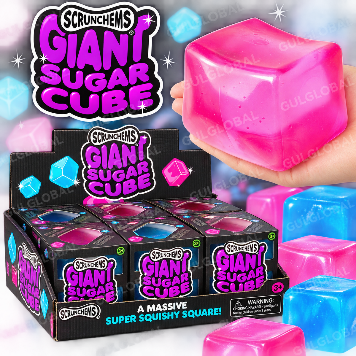 SCRUNCHEMS GIANT SUGAR CUBE ASSORTED
