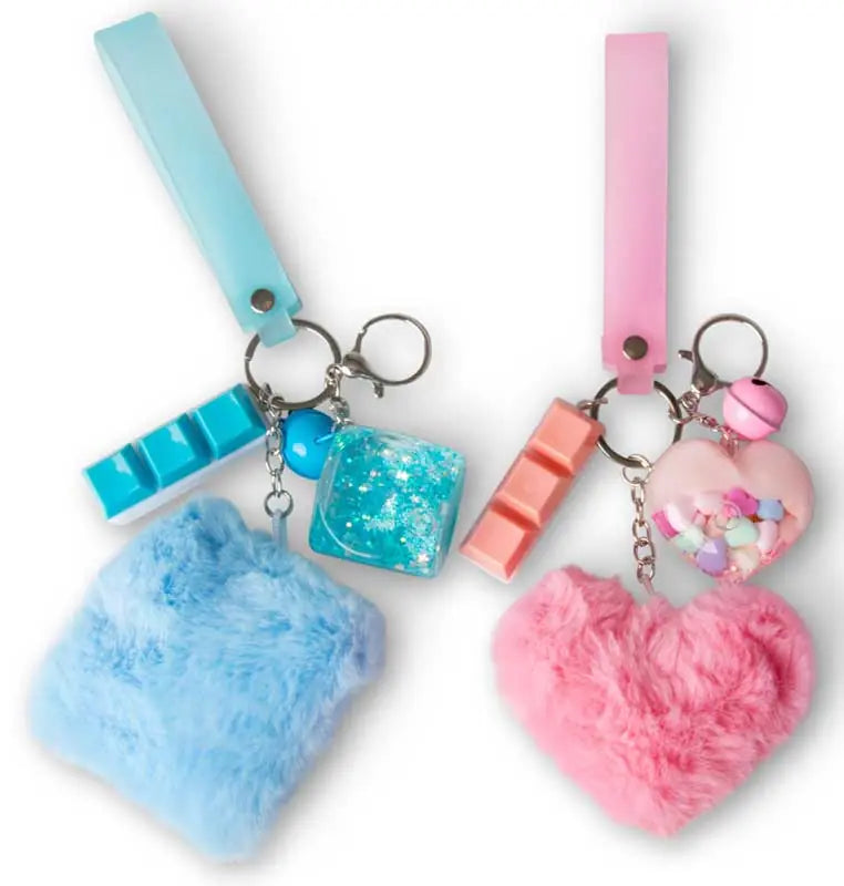 FLUFFY FIDGET KEYCHAINS ASSORTED