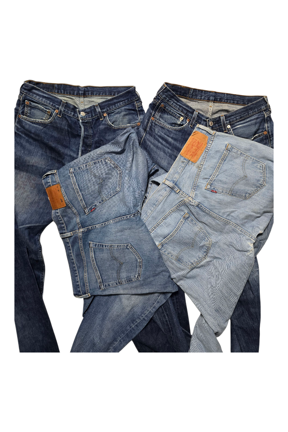 Vintage Levi’s 501 Denim Bundle (4 Pairs) — Distressed / Repair & Upcycle Lot