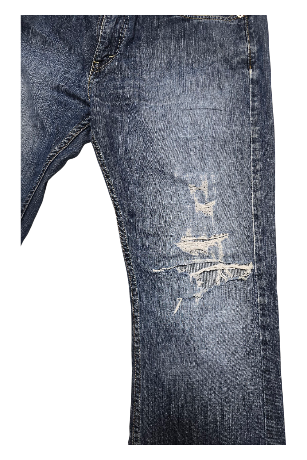 Vintage Levi’s 527 Bootcut Jeans W34 L32 – Distressed Blue Denim – Made in Egypt