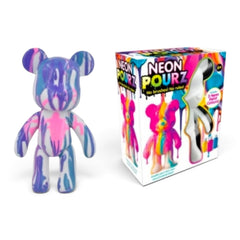 Neon Pourz DIY Marble Bear Paint Pouring Craft Kit – 3 Neon Colours