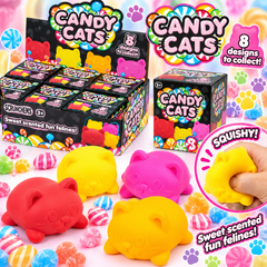 Scrunchems Candy Cats Sweet Scented Squishy Sensory Toy – 4 Colours – 3+