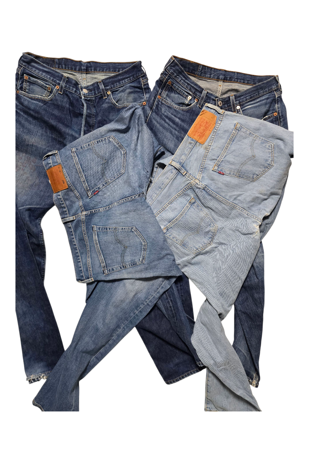 Vintage Levi’s 501 Denim Bundle (4 Pairs) — Distressed / Repair & Upcycle Lot