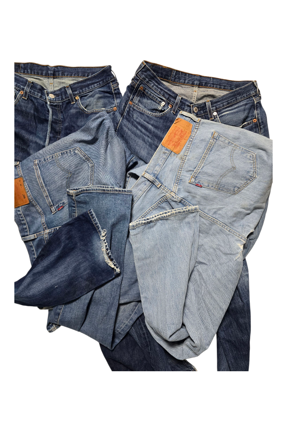 Vintage Levi’s 501 Denim Bundle (4 Pairs) — Distressed / Repair & Upcycle Lot