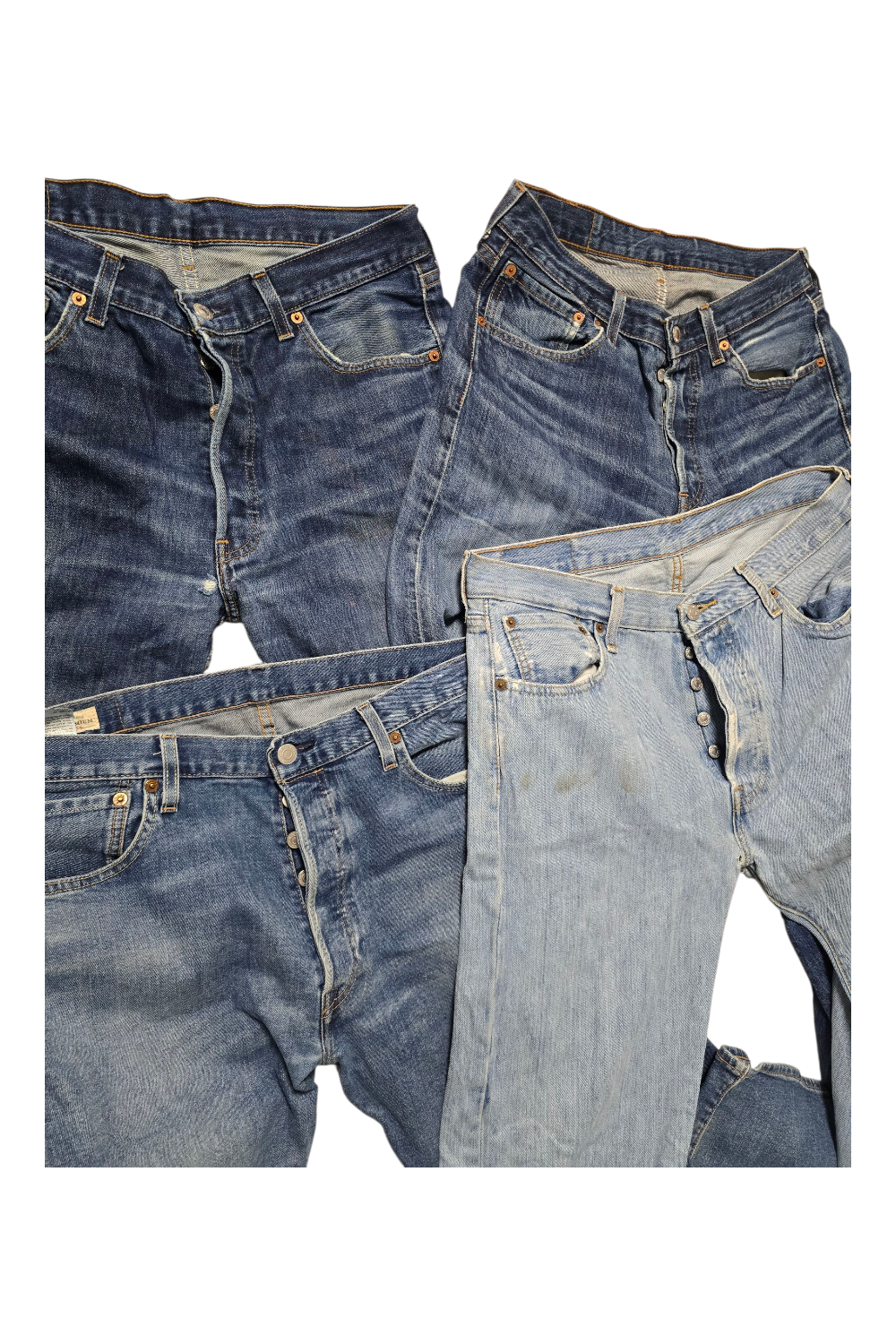Vintage Levi’s 501 Denim Bundle (4 Pairs) — Distressed / Repair & Upcycle Lot